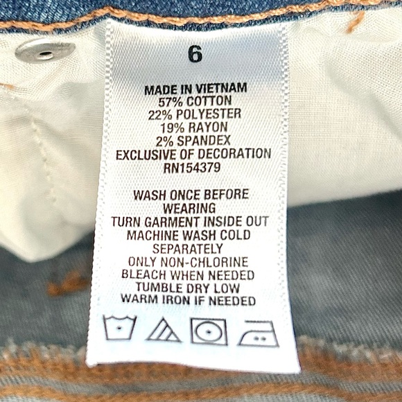 🏖️Women’s Aero High Rise Midi Jean Shorts. Size: 6 - Picture 5 of 7